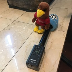 Rocky with a microphone at the HLPF