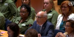 Provost Gingerich speaking at the UN