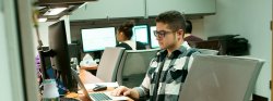 Photo of student in office