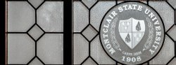 Photo of MSU leaded glass windwo