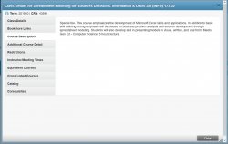 Self Service Banner search results class details for integrated core screenshot with course descripton