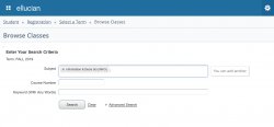 Self Service Banner enter your search criteria screenshot