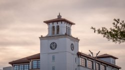 University Hall at sun set.