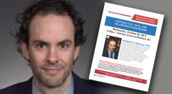 Photo Collage of Dr. Simmons and the lecture flyer