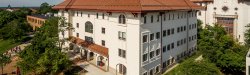 Aerial photo of outside of the Graduate School building on campus, home to the Office of Research.