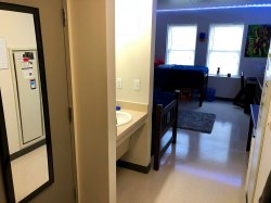 The view of a bedroom in a Double Unit in the Heights.