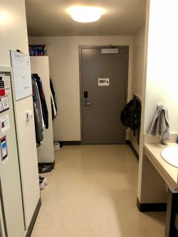The view facing the door of a Double Unit in the Heights.