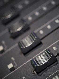 Closeup photo of volume control sliders