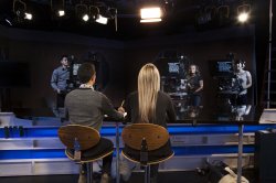 presenters being filmed