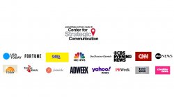 Logos of media outlets arranged in two horiztonal rows.