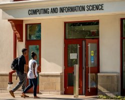 students entering the Center for Computing and Information Science building