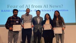 students and their mentor with their first place awards at the RAISE-2024 Competition