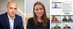 Collage image including a headshot of Jason Dickinson, Nicole Lytle, and screenshots from the website the created including screen captures of videos.