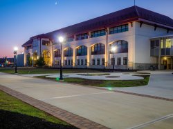 campus at night.