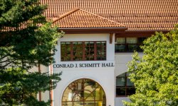 Exterior of Conrad Schmitt Hall.