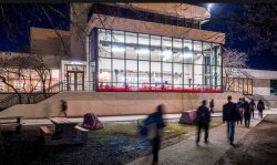 Exterior of Student Center at night
