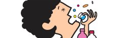 Graphic of a person taking multiple pills.