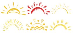 Graphic of icons of different sunrises.