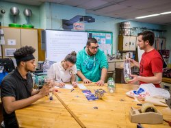 Photo of students working on a project