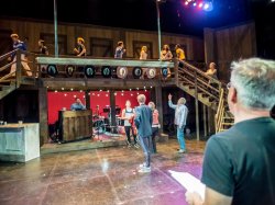 Rehearsal photo from The Best Little Whorehouse in Texas
