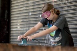 Photo of set construction