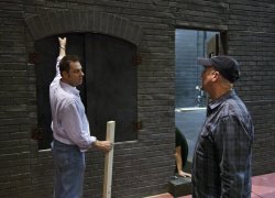 Photo of set construction