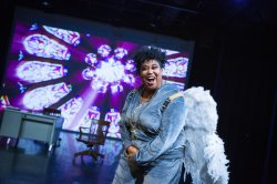 Image of student on stage for BFA Theatre Program