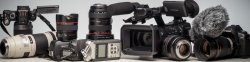 Collection of cameras and equipment