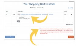 screenshot of order summary