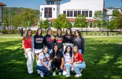 Photo of social media ambassadors as a group in front of Kasser Theater