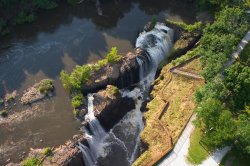 Aerial shot of Passaic River Institute.