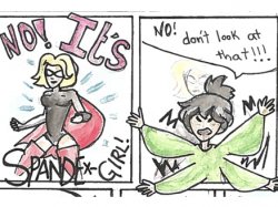 photo of two frames of comic illustrated by student Alexandra Leet
