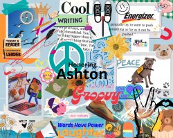 a collage of visual images created by students to honor and memorialize a classmate